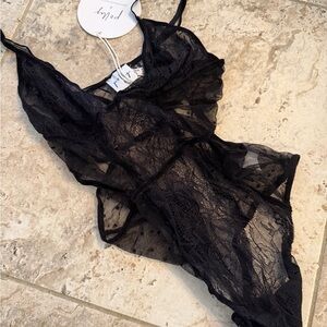 Elegant Black Lace Bodysuit